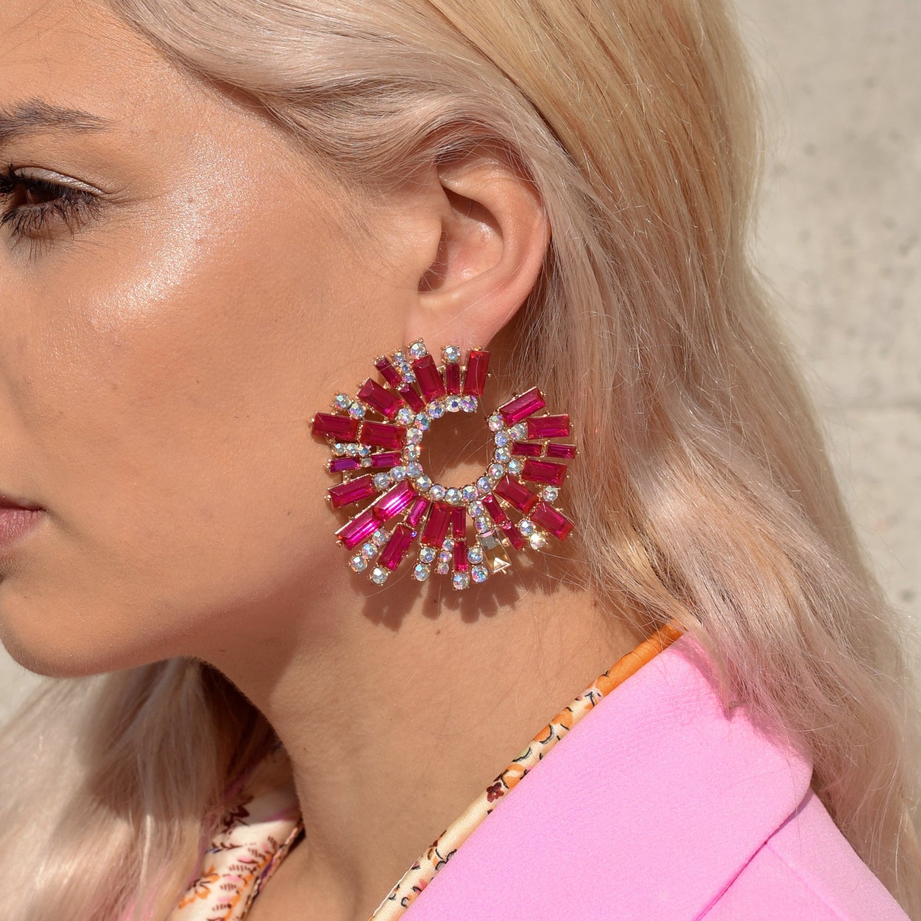 Earrings CRYSTAL PINK