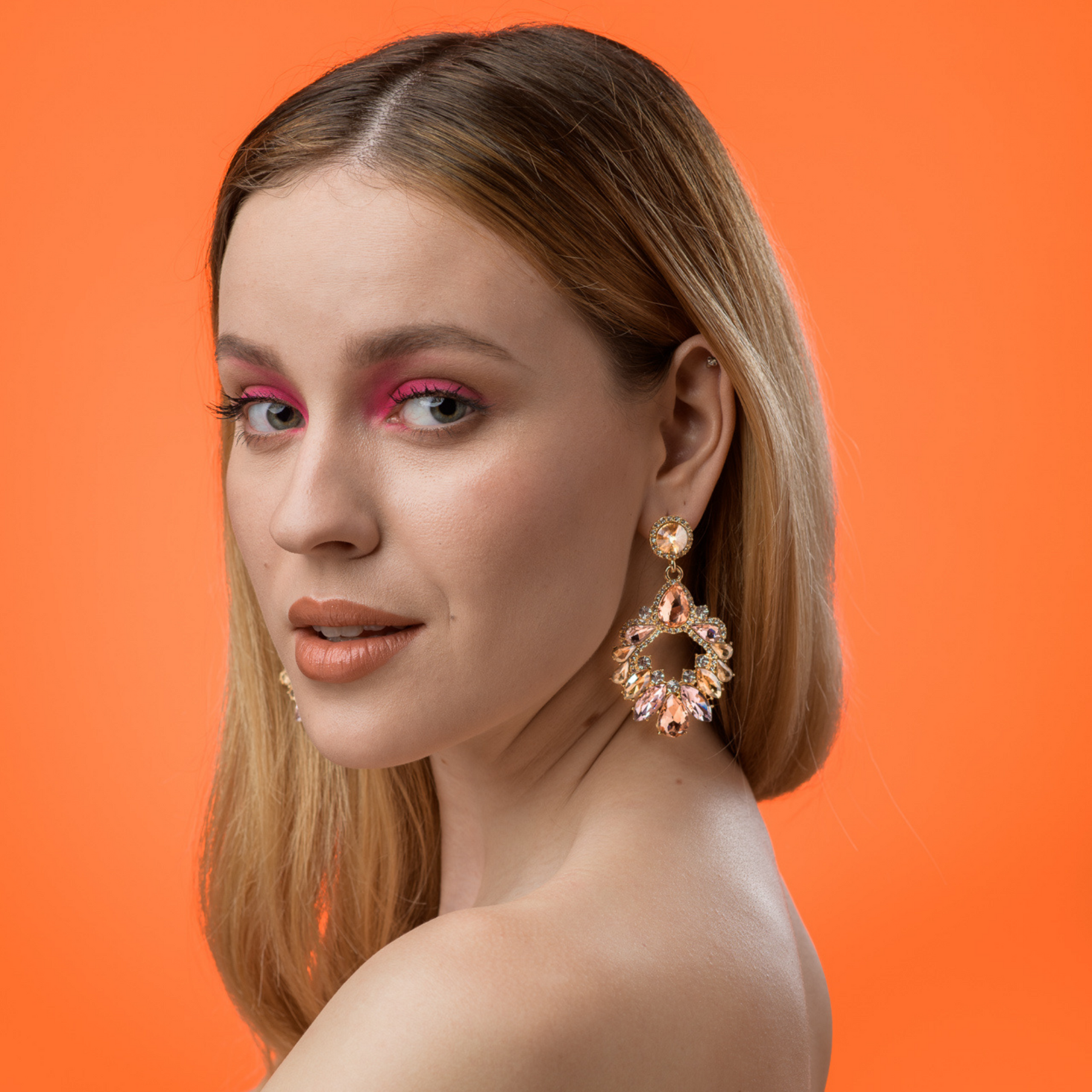 Earrings PINK IMI