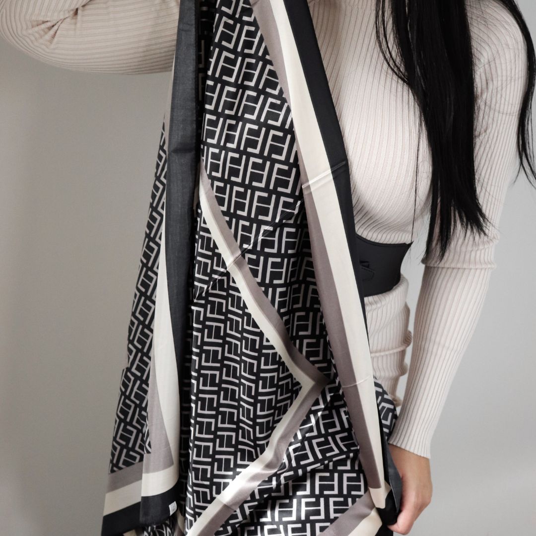 Satin scarf ALBA BLACK