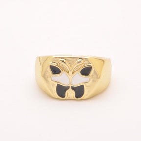 Ring WHITE & BLACK BUTTERFLY